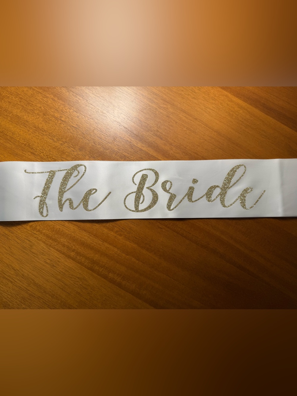 White and Gold 'The Bride' Satin Sash - Elegant Bridal Party Accessory
